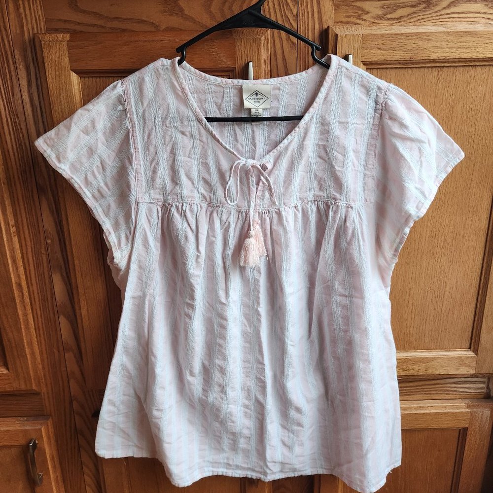 St. John's Bay Pink Stripe Women's Top Size 0X